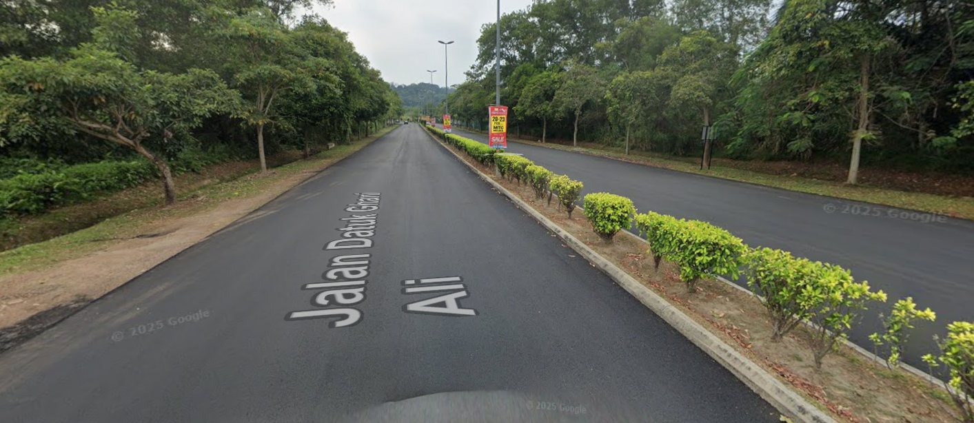 Jalan Datuk Ghani Ali with new road markings