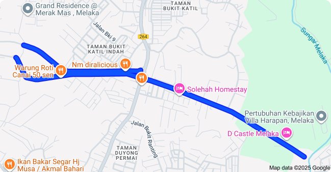 Map of the Jalan Tebing Tinggi works
